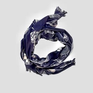 Banana Republic Navy and White Camera Scarf/Wrap